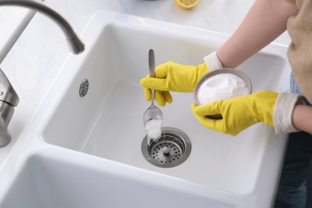 baking soda down sink
